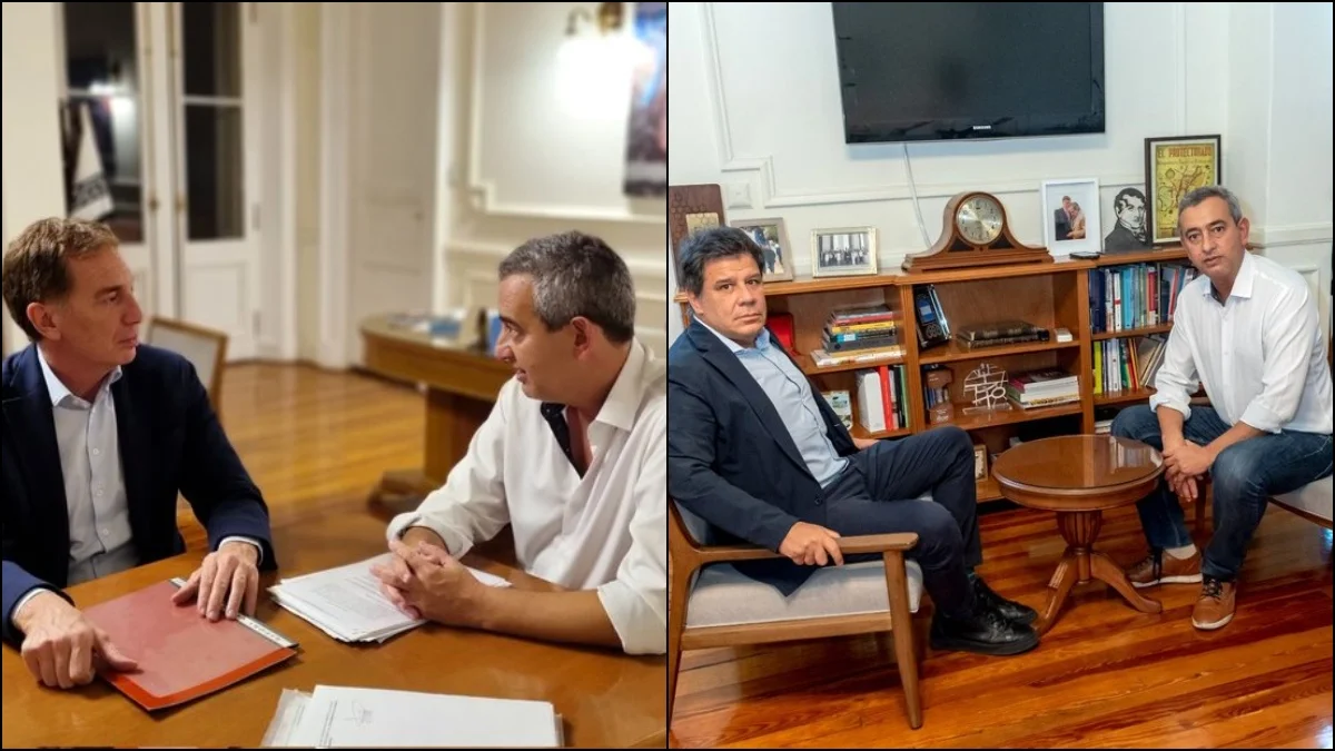 Diego Santilli y Facundo Manes viajaron a Rosario para reunirse con el intendente